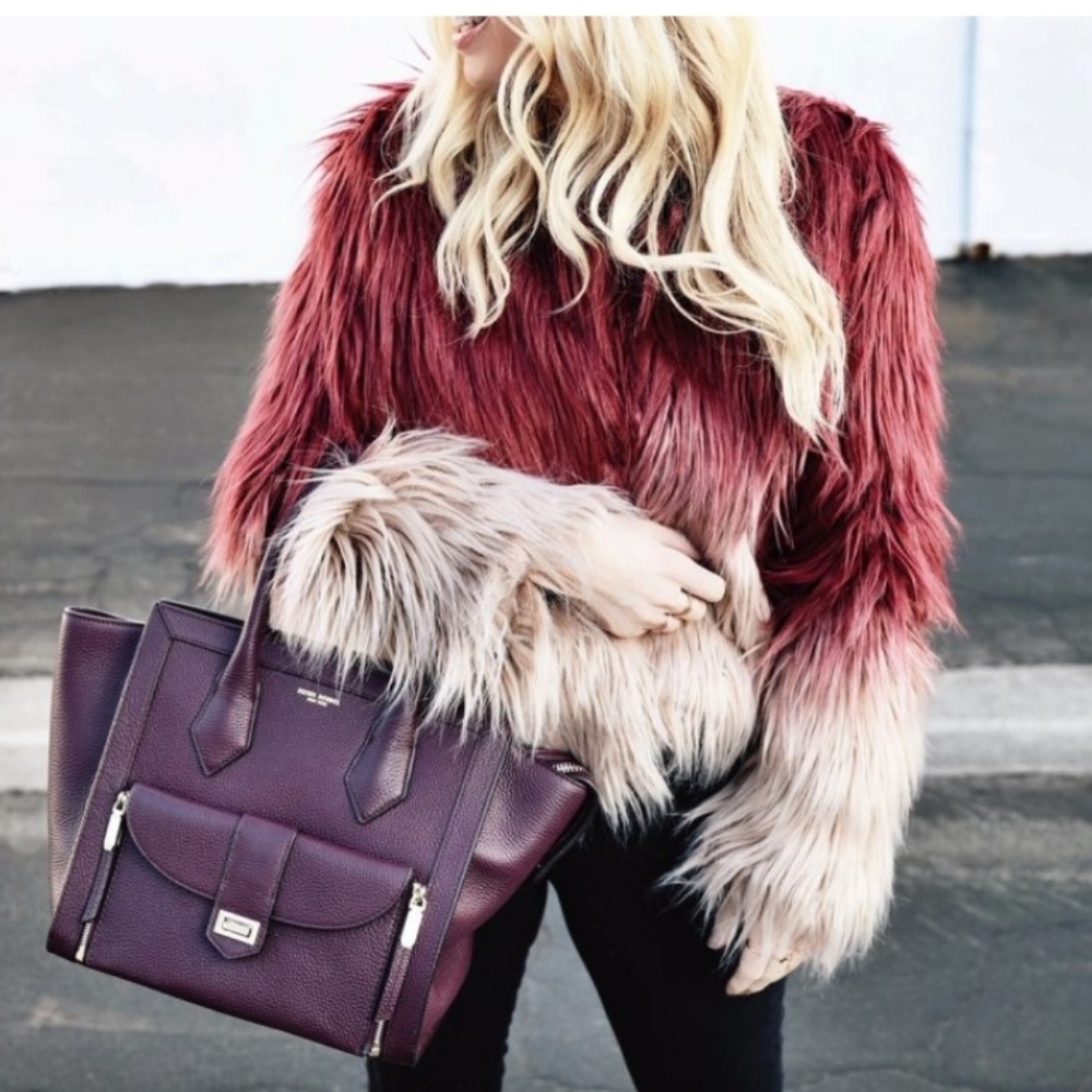 Bebe Ombre Faux Fur Coat - Picture 3 of 17